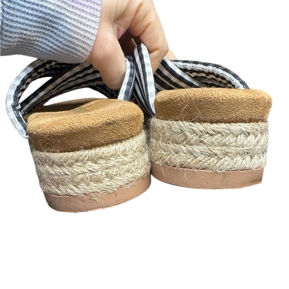 Olivia Miller Women's Cross Strap Espadrille Flatform Slide On 2 Inch Sandals 7 - Picture 7 of 7